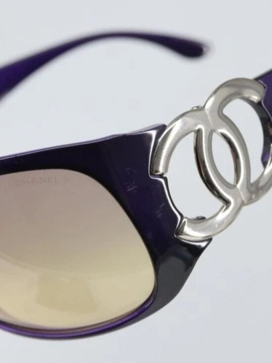 CHANEL Sunglasses plastic Purple CC Auth SW2002 main image 10